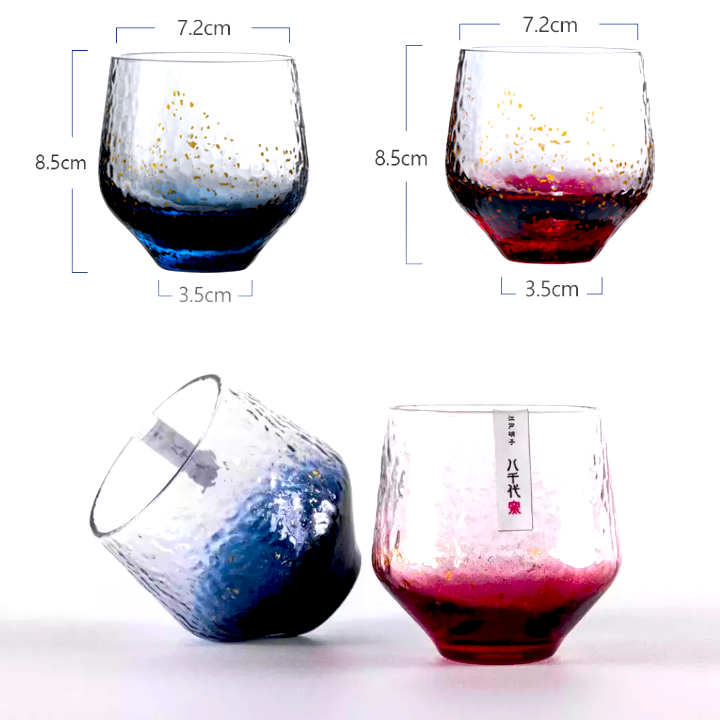 Yachiyo kiln Tumblers Drinking Cup - Clear Shiny Starry Sky Stemless Glassware