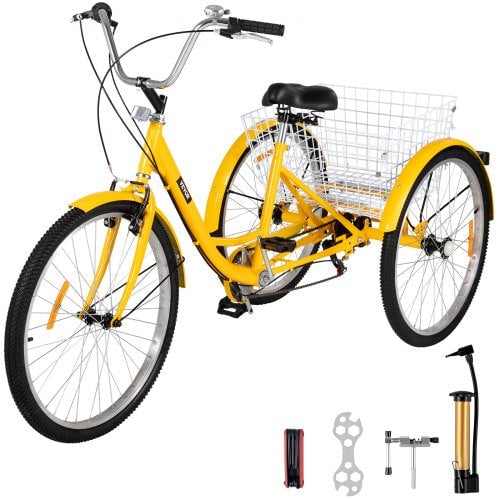 Adult Tricycle 26 in 7 Speed 3 Wheel Trike Bicycle Bike Cruise w Basket Shooping
