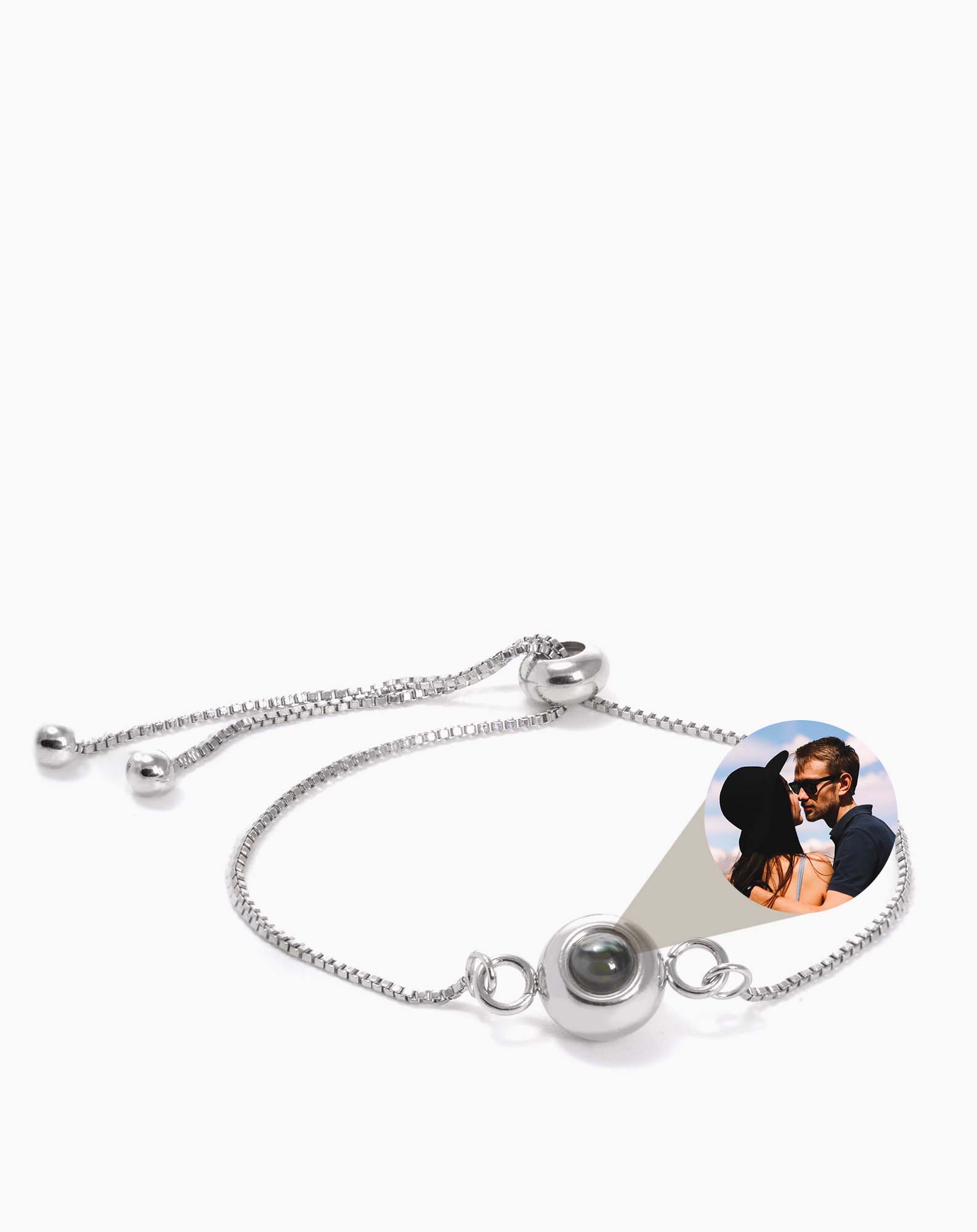 Customized Photo Projection Round Bead Bracelet