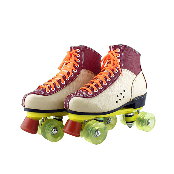 Chicinskates Leather Pu Double-Row Transparent Roller Skates