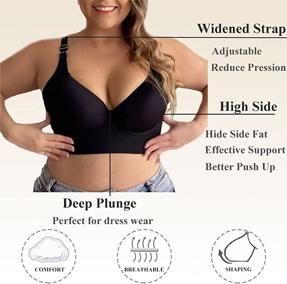 Deep Cup Bra Hide Back Fat With Shapewear Incorporated -（Buy 1 Get 1 Free）(2 PACK)