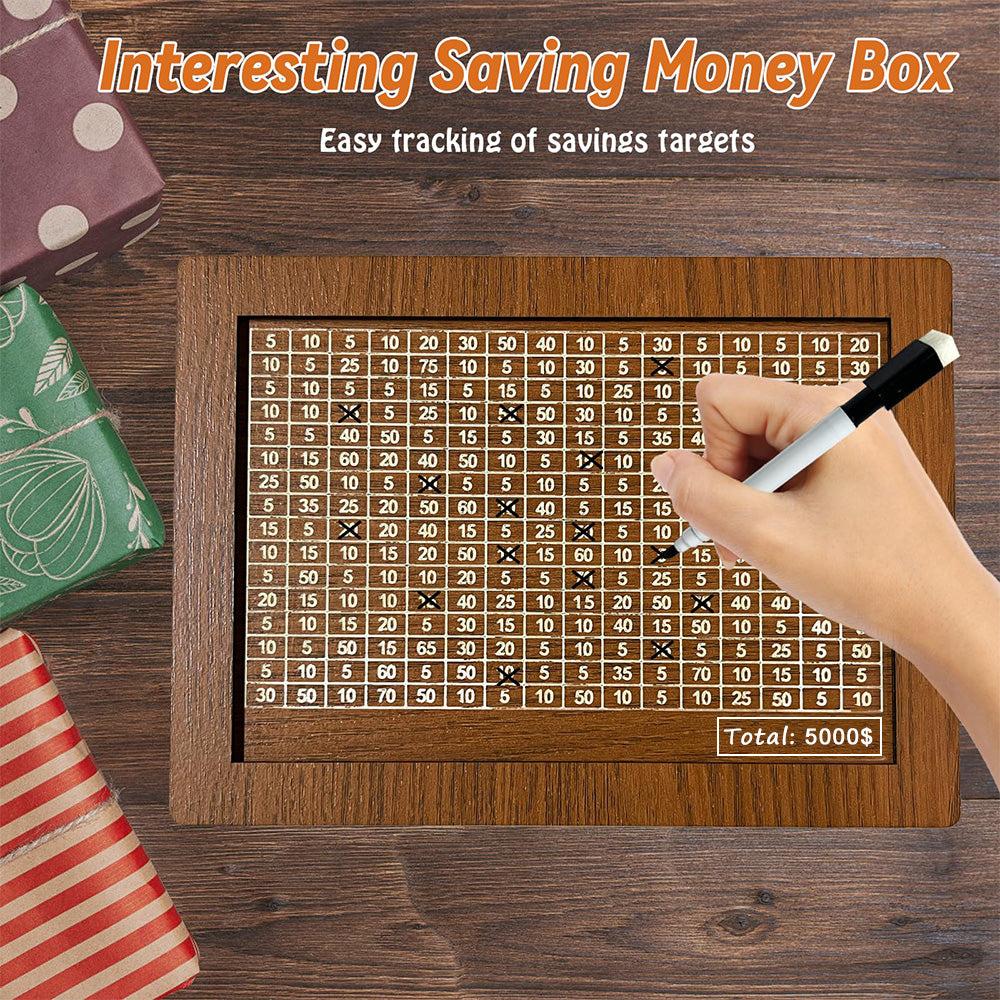 Retro Style Wooden Money Box with Counter Piggy Bank
