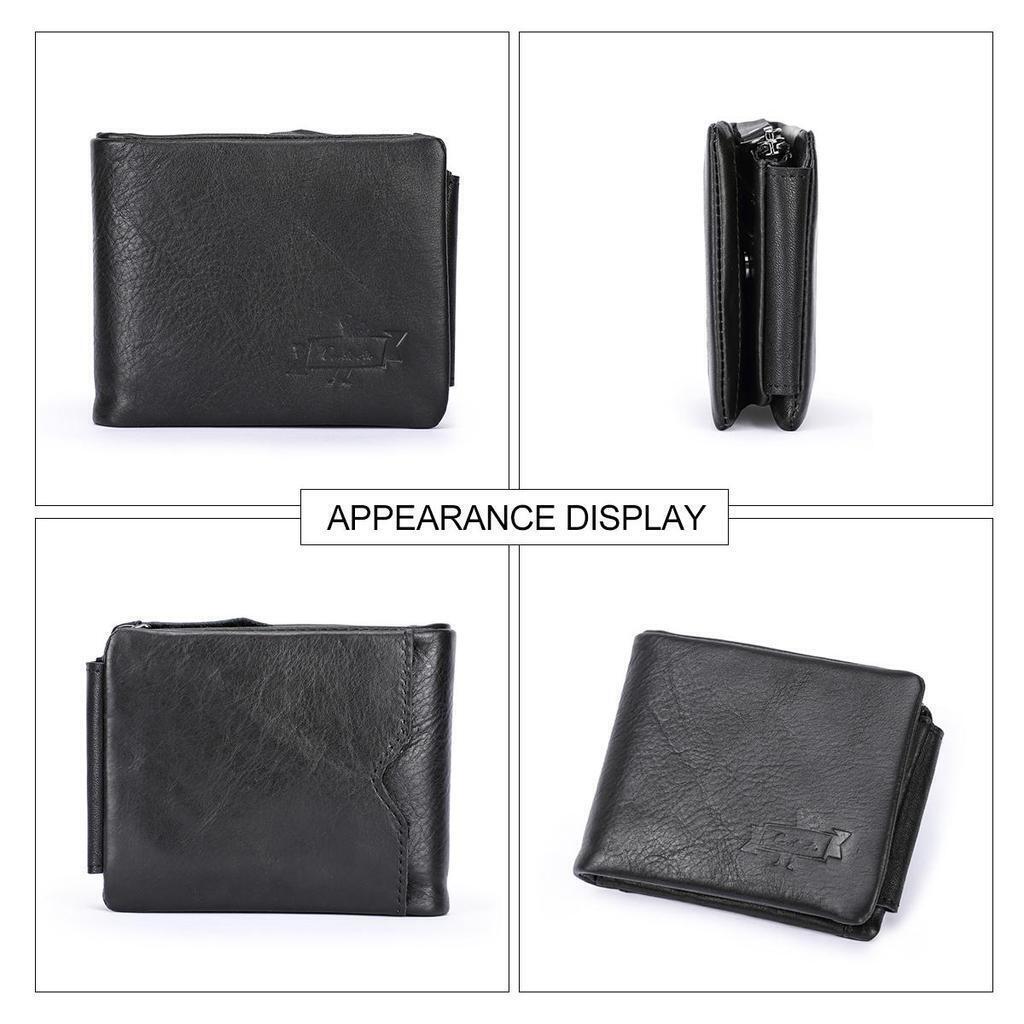 Genuine Leather Men‘s Wallet Short Purse For Men Coin Pocket Wallets Male Portmane