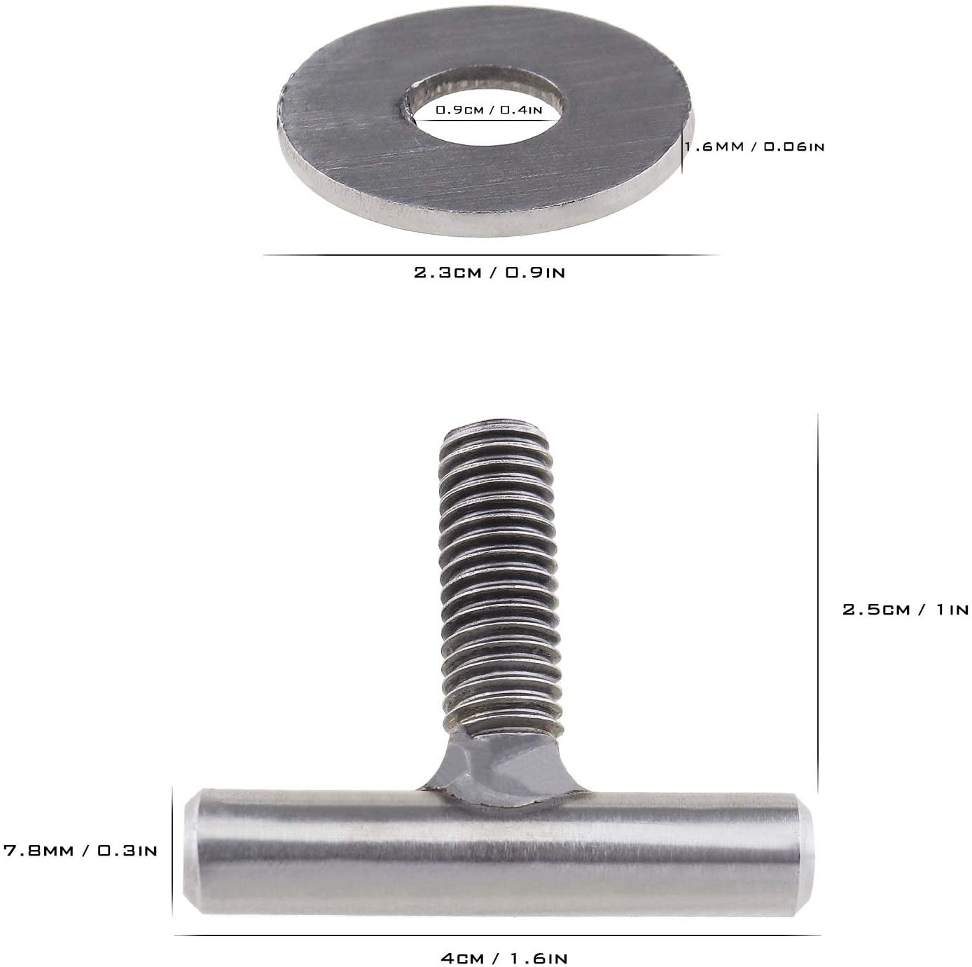 4PCS Locking Rail Eyelet Nut Set, 4xT-screw + 4xGasket + 4xM8 eye nut