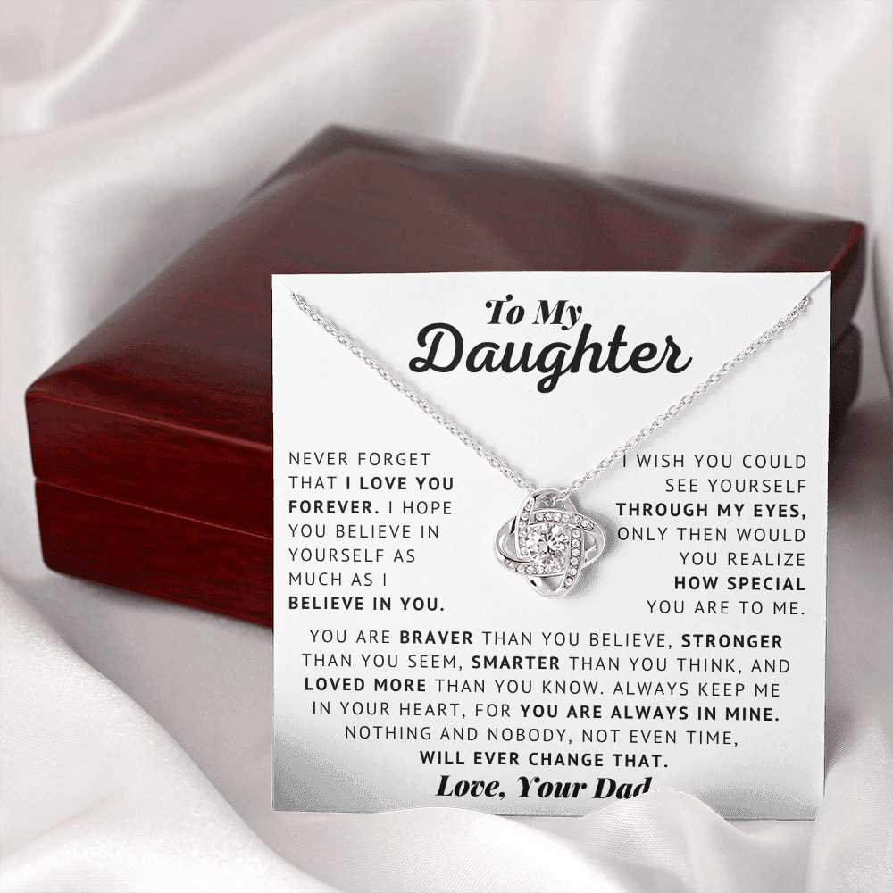 To My Daughter - I Love You Forever - Love Knot Necklace