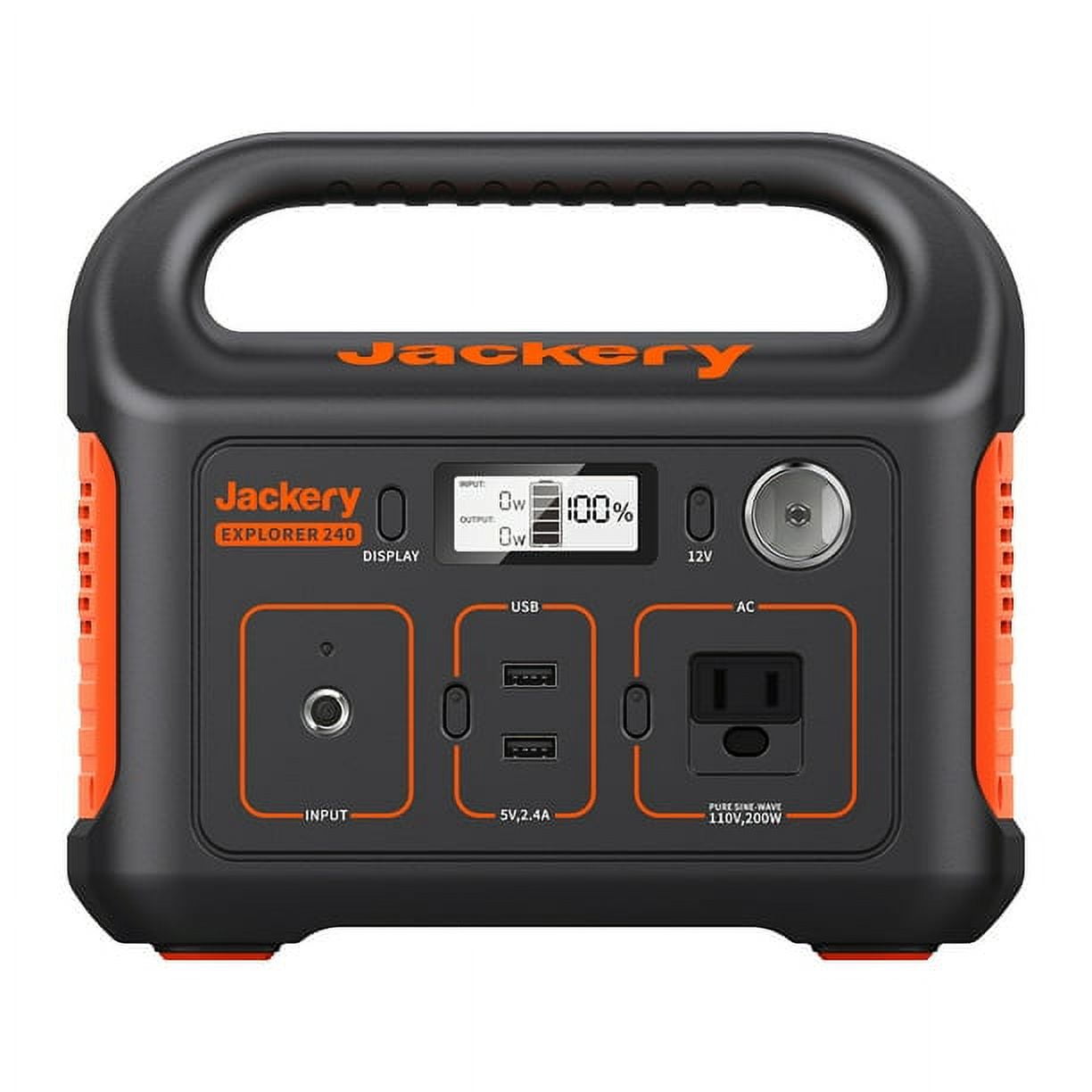 Jackery Explorer 240 Portable Power Station 240Wh Backup Lithium Battery 110V/200W Pure Sine Wave AC Outlet Solar Generator