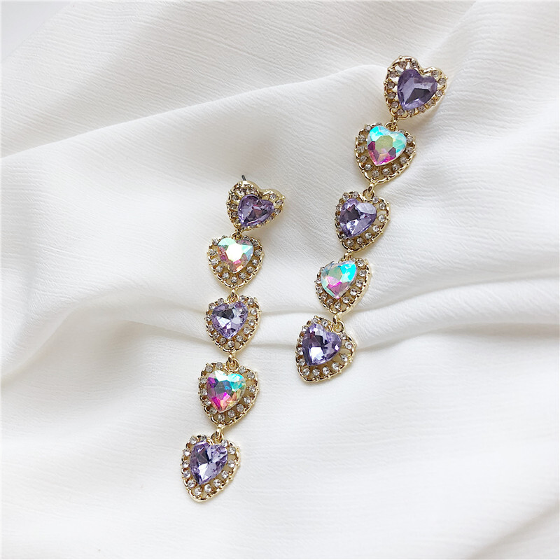Super flash long love earrings
