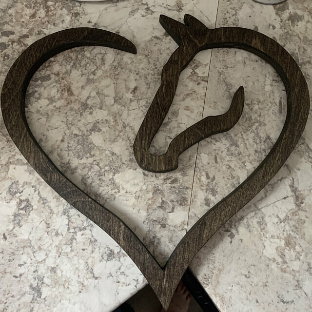 Wooden Horse Heart Sign - Gift for Horse Lover