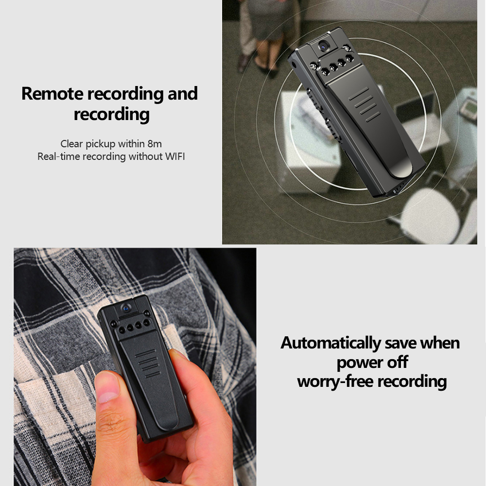 Mini 1080P Wireless Portable HD Wearable Video Camera With Motion Detection And Night Vision (With 32G Card)