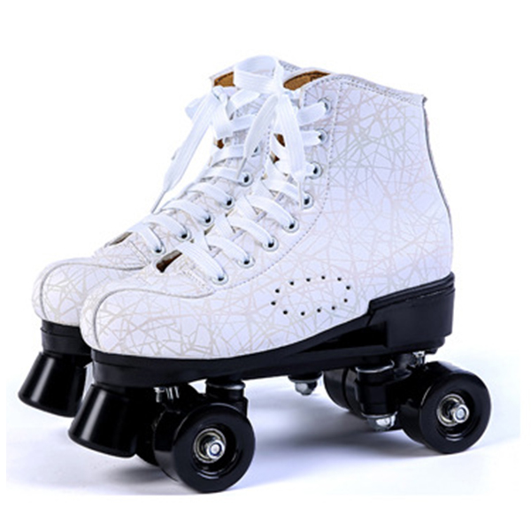 Chicinskates New White Double Row Roller Skates