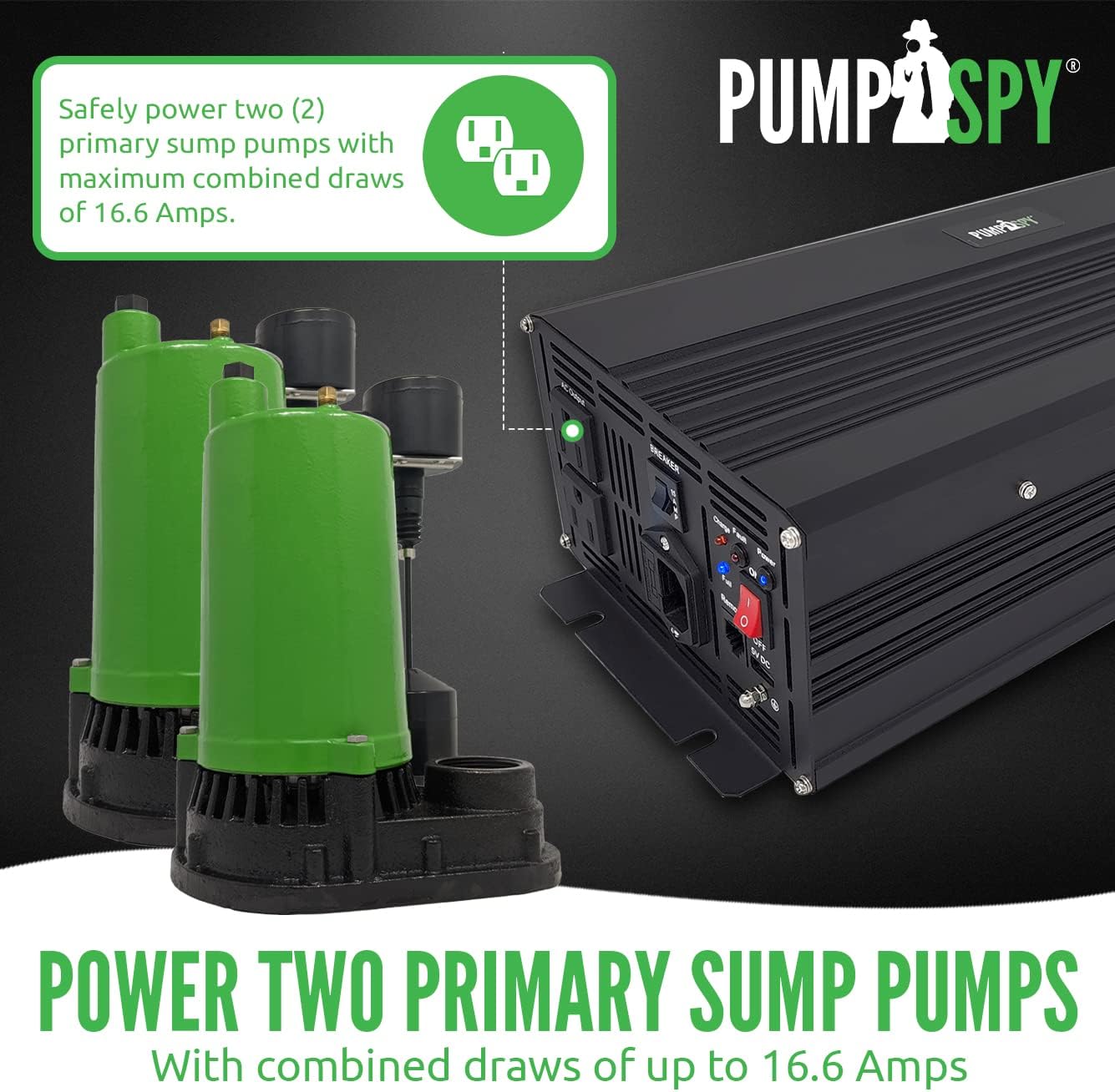 Primary Sump Pump Backup Bundle 2000W