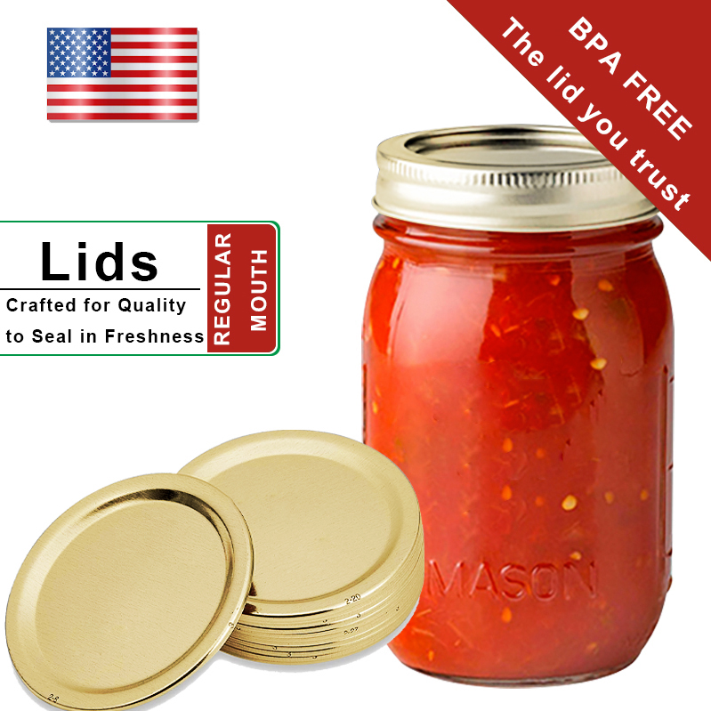 (GOLDEN) - Mason Jar Lids Canning Lids | 12-Pieces per Pack - Fast Delivery Worldwide