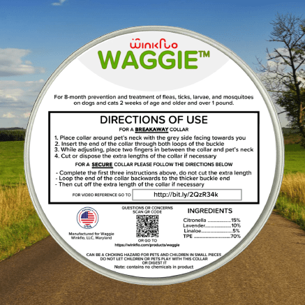 Waggie - Natural Anti-Flea, Tick, & Mosquito Collar (Safest 8+ Months Protection)