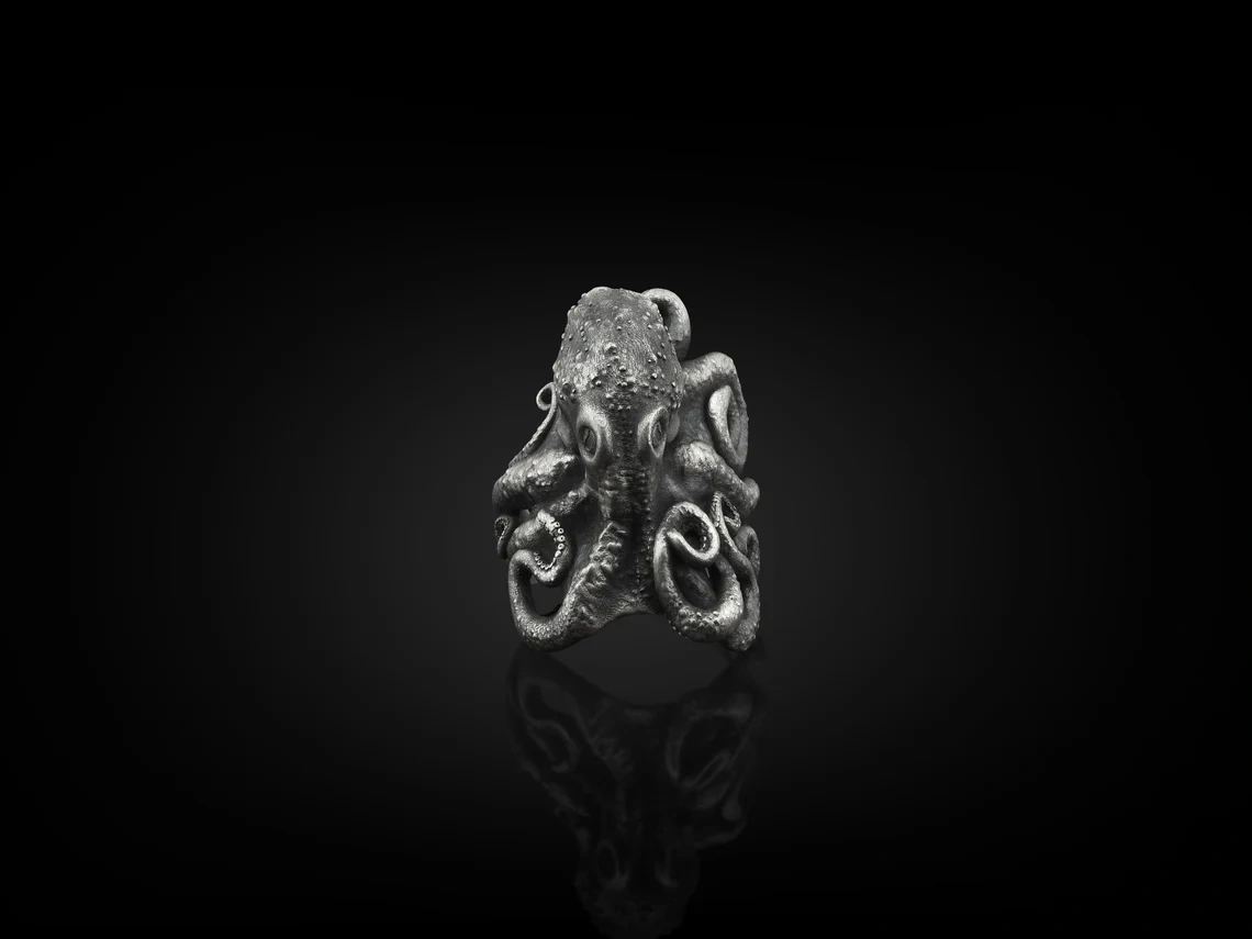 Octopus Handmade Sterling Silver Ring