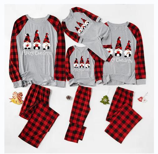 Christmas family matching pajamas with gnome family