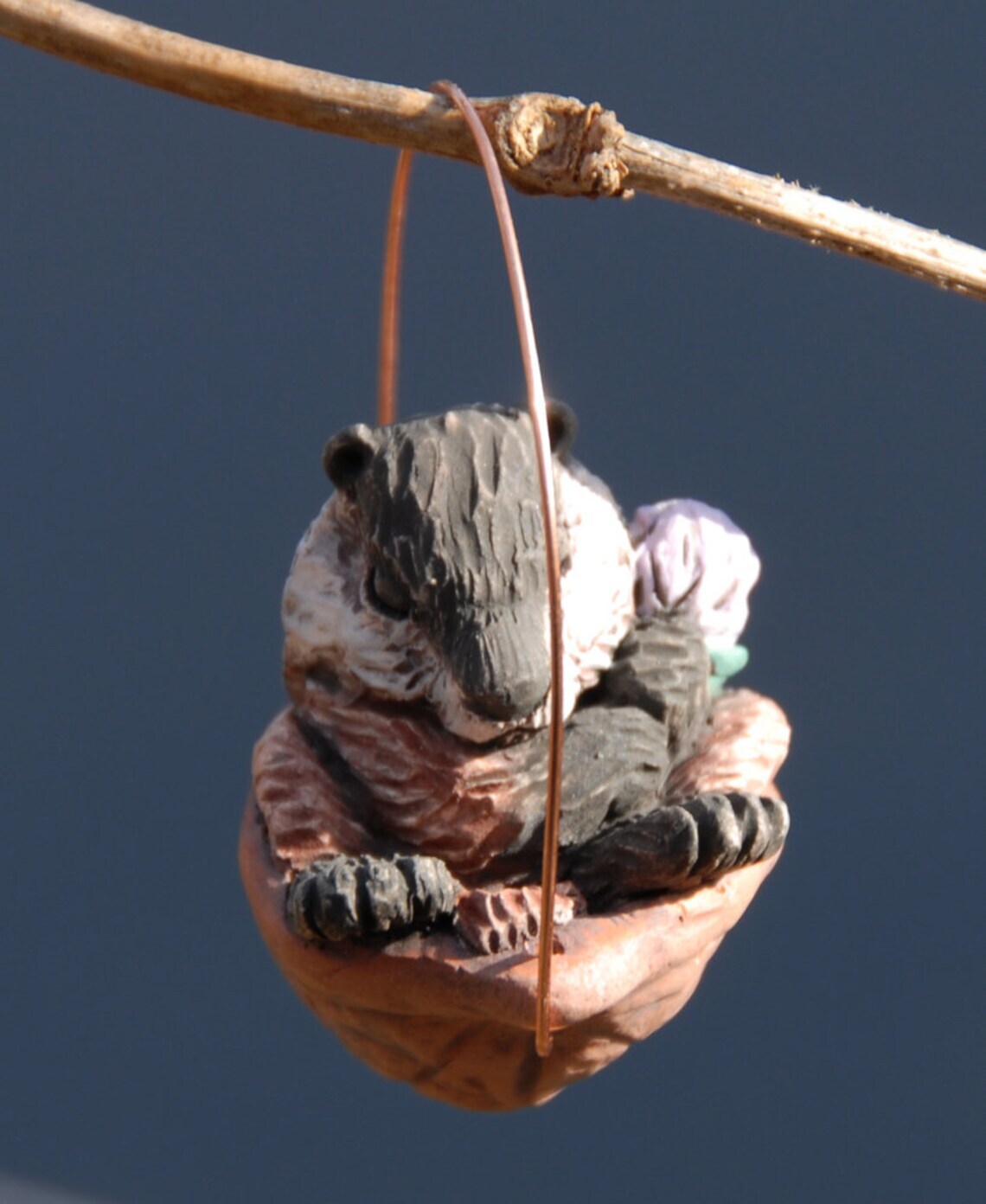 Sleeping Groundhog ornament