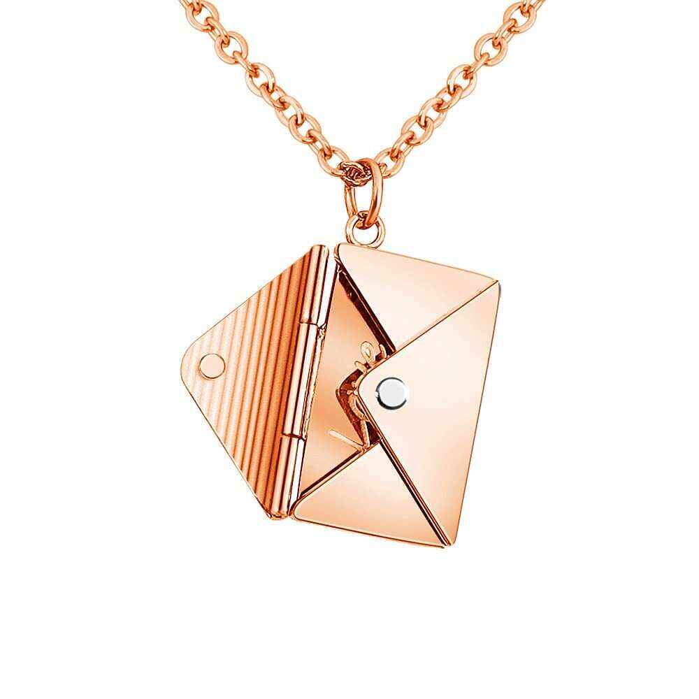 “Love You ” Letter Inside Envelope Necklace-- Anniversary Gift