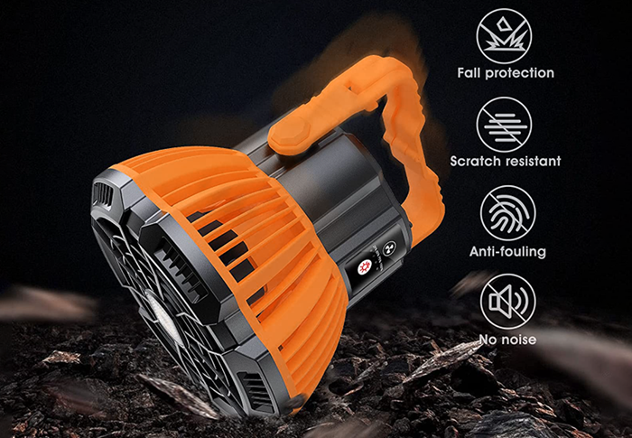 Portable Camping Fan with LED Light - 5200mAh Battery Tents Ceiling Fan  & USB Rechargeable Desk Fan with Remote Control