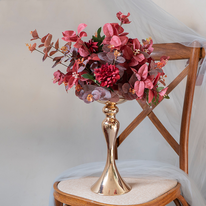 Caramel Color Artificial Flower Arch Floral Outdoor Wedding Arrangement Background Props