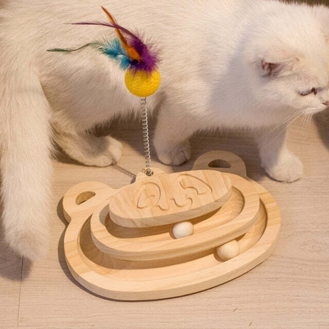 Wooden Cat Sisal Scratching Post