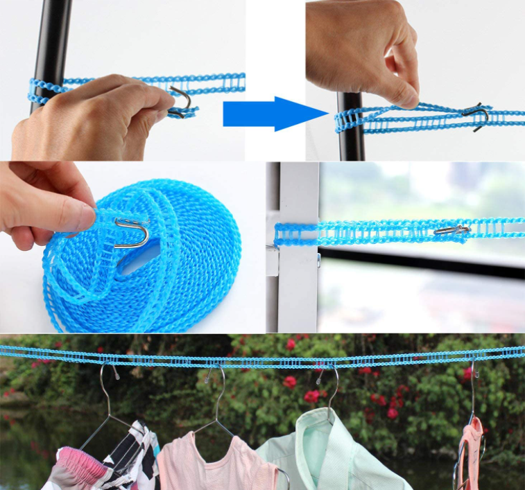 (Last Day Flash Sale-50% OFF)  Portable Windproof Laundry Clothes Drying line(5M/16.4FT)-BUY 3 GET 2 FREE & FREE SHIPPING