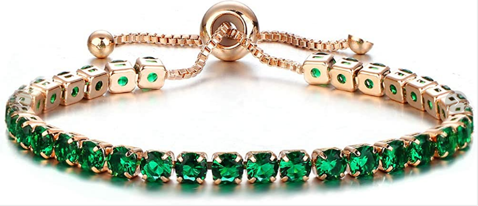(Save 60% OFF Last Day Sale) Adjustable Rose Gold Emerald Green Bracelet - Buy 1 Get 1 Free NOW!