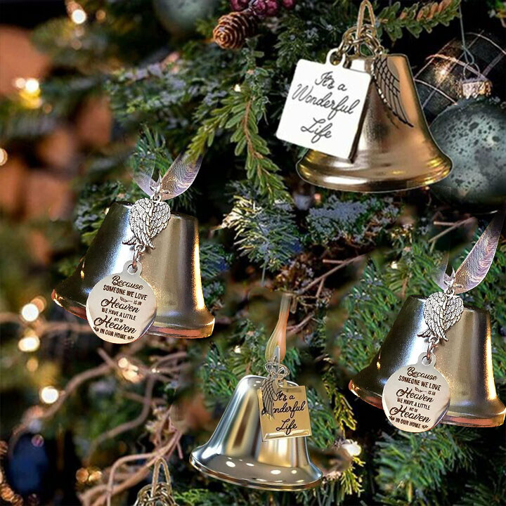 Christmas Ornaments Angel Wings Bell--Memorial Christmas Gift.
