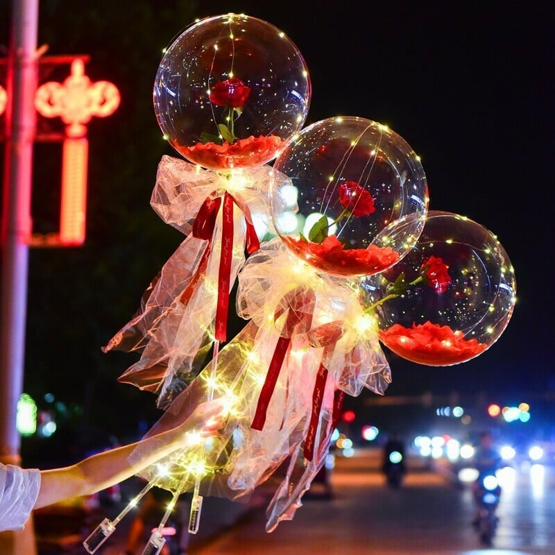 (🔥Valentine's Day Hot Sale -50% OFF)Luminous Balloon Rose Bouquet-BUY 5 FREE SHIPPING