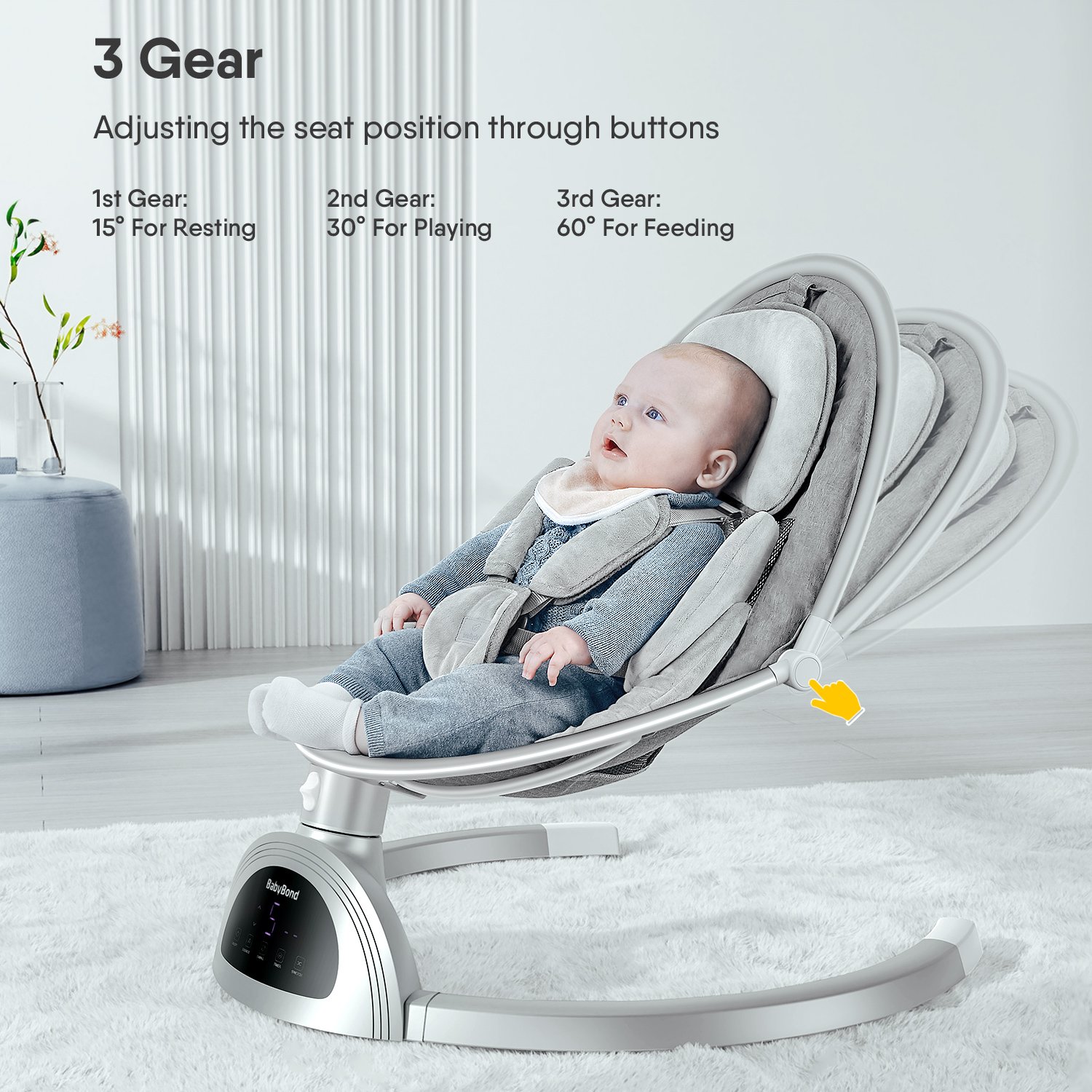 BabyBond Baby Swings for Infants, Bluetooth Portable Infant Swing