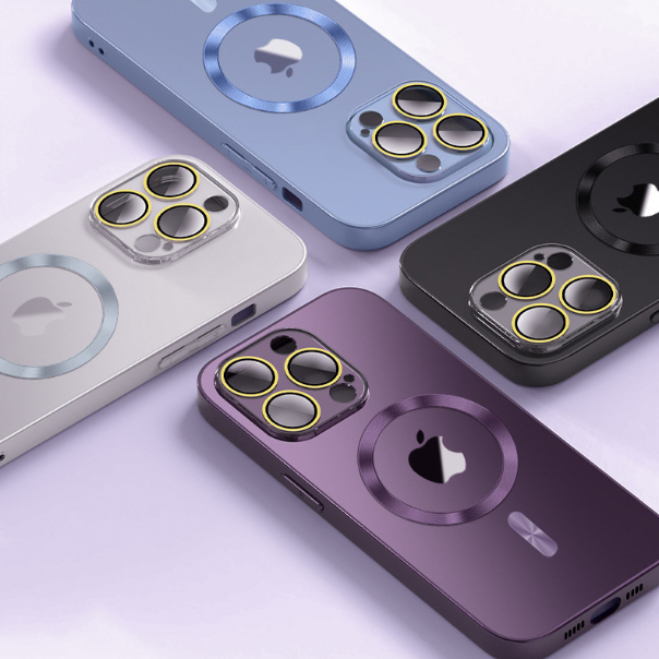 AG-Glass Frosted Magnetic Attraction Case Cover For iPhone