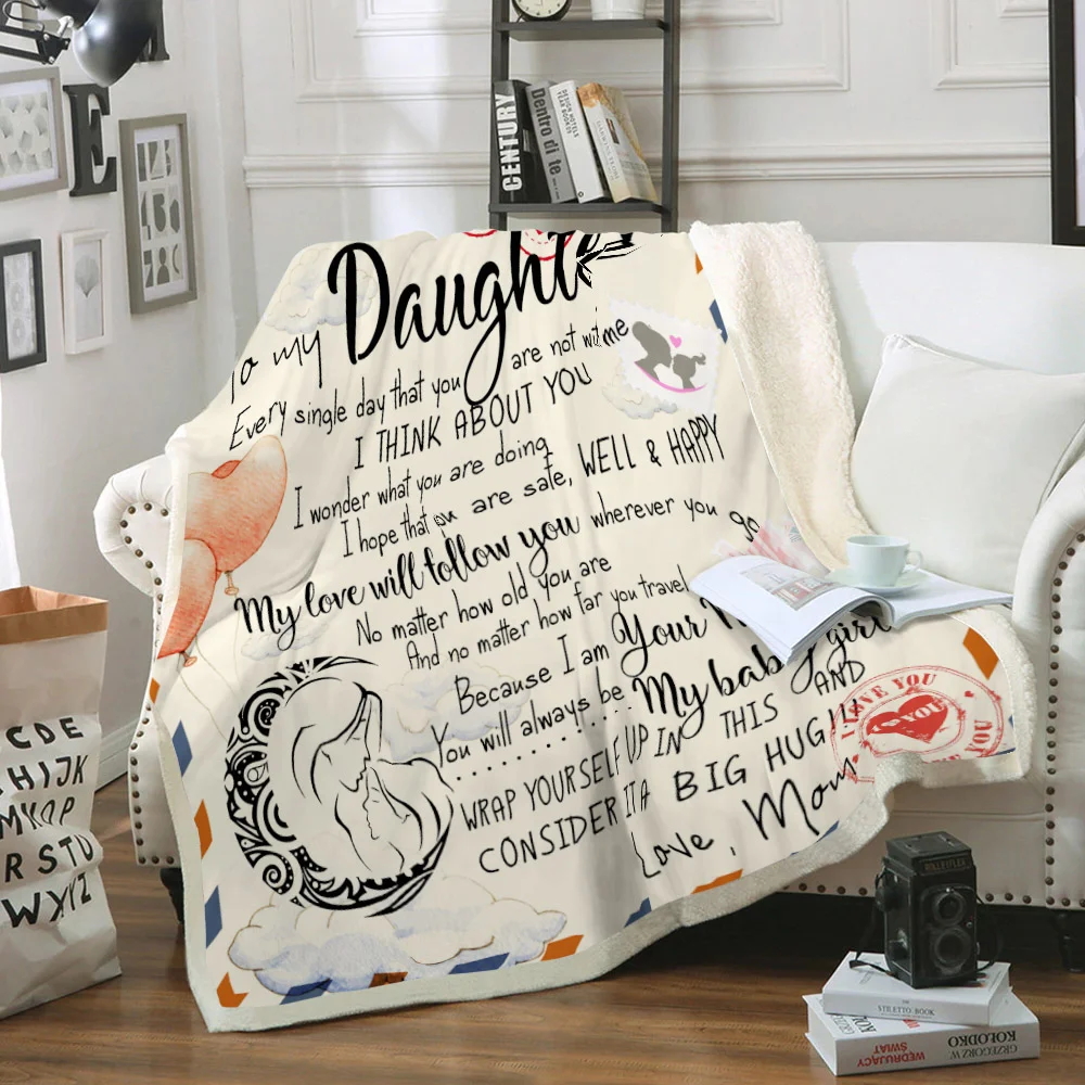To My Daughter, Love Letter From Mom Sofa Throw Blanket