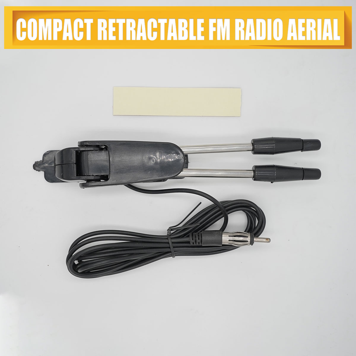 CARAVAN/MOTORHOMEOUTDOORS COMPACT RETRACTABLE FM RADIO AERIAL WITH 2.5M LINE