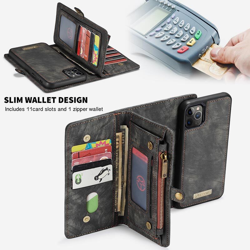 Retro Leather Wallet Phone Bag for iPhone & Samsung &Huawei with Multi-Slot