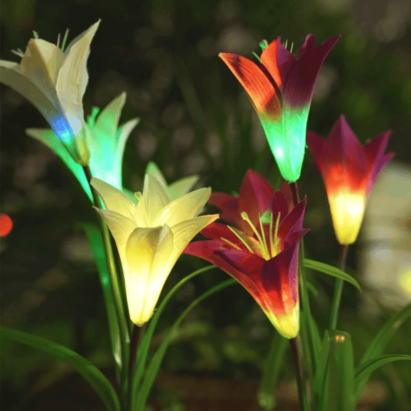 (40% Off Today!)Spring Artificial Lily Solar Garden Stake Lights