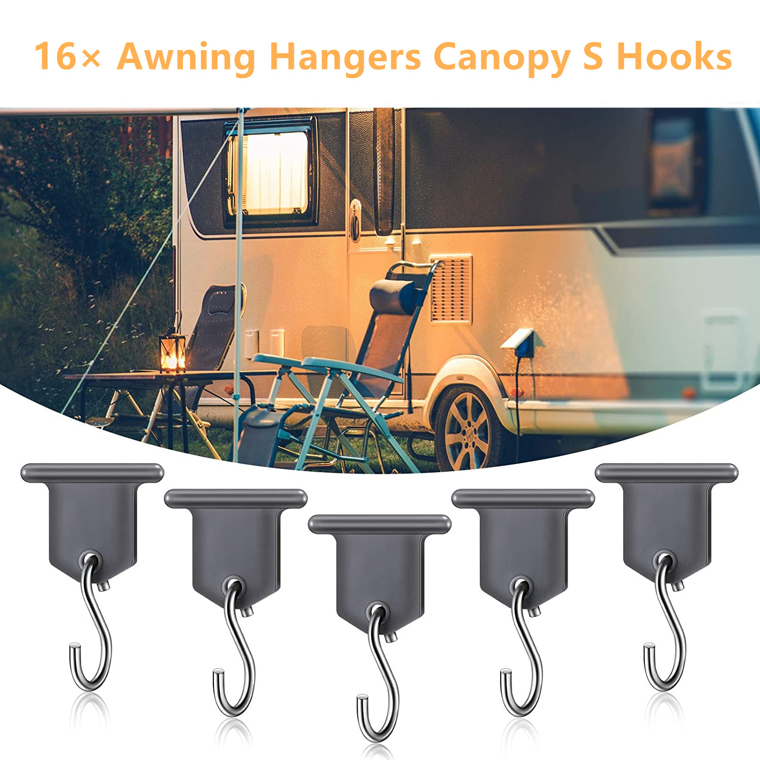8 Kit Awning Hangers S Hook Hangers for Motorhome Caravan Camper