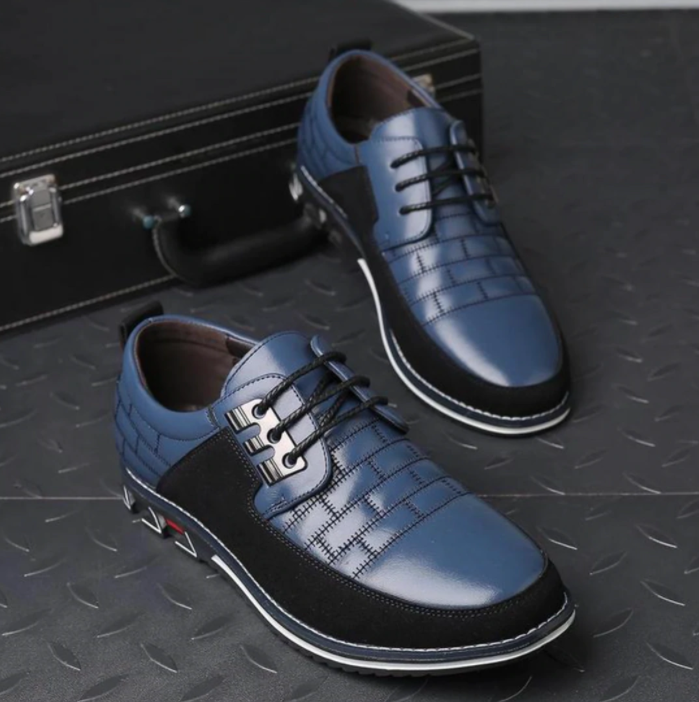 Oxford No-Stripe Orthopedic Leather Shoes