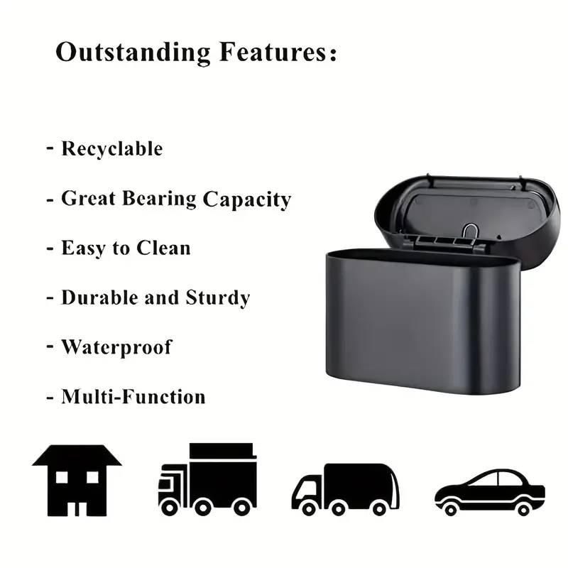 🔥HOT SALE 49% OFF 🚗Press-Top Mini Car Garbage Can with Lid