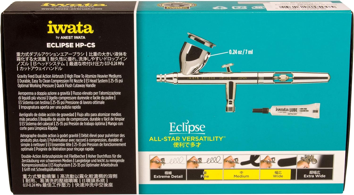 Iwata Medea Eclipse HP CS Dual Action Airbrush Gun Gravity Feed