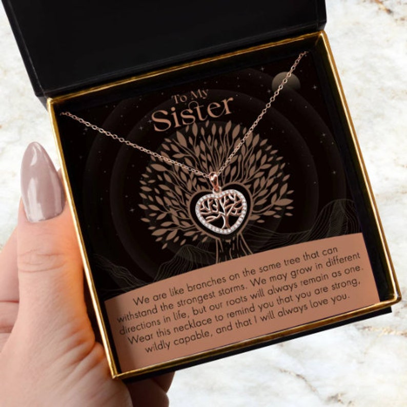Tree of Life Mini Heart Pendant Necklace Gift Set
