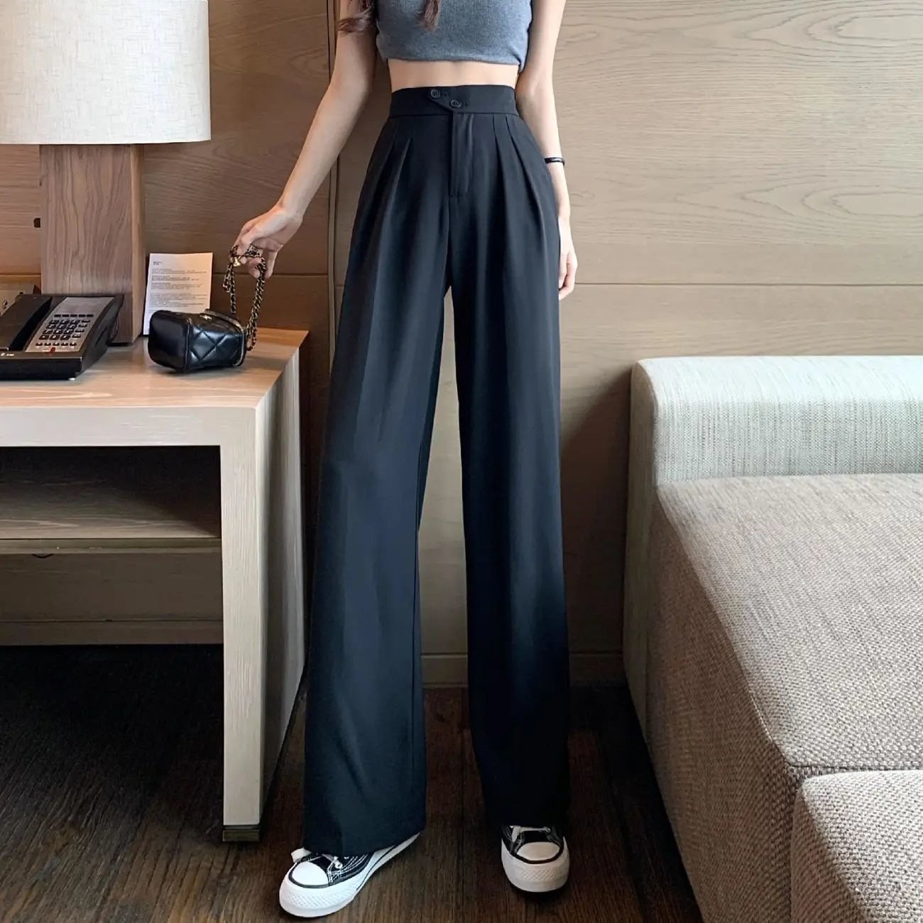 Figure-flattering versatile high-waisted wide leg trousers(Buy 2 pieces for free shipping)