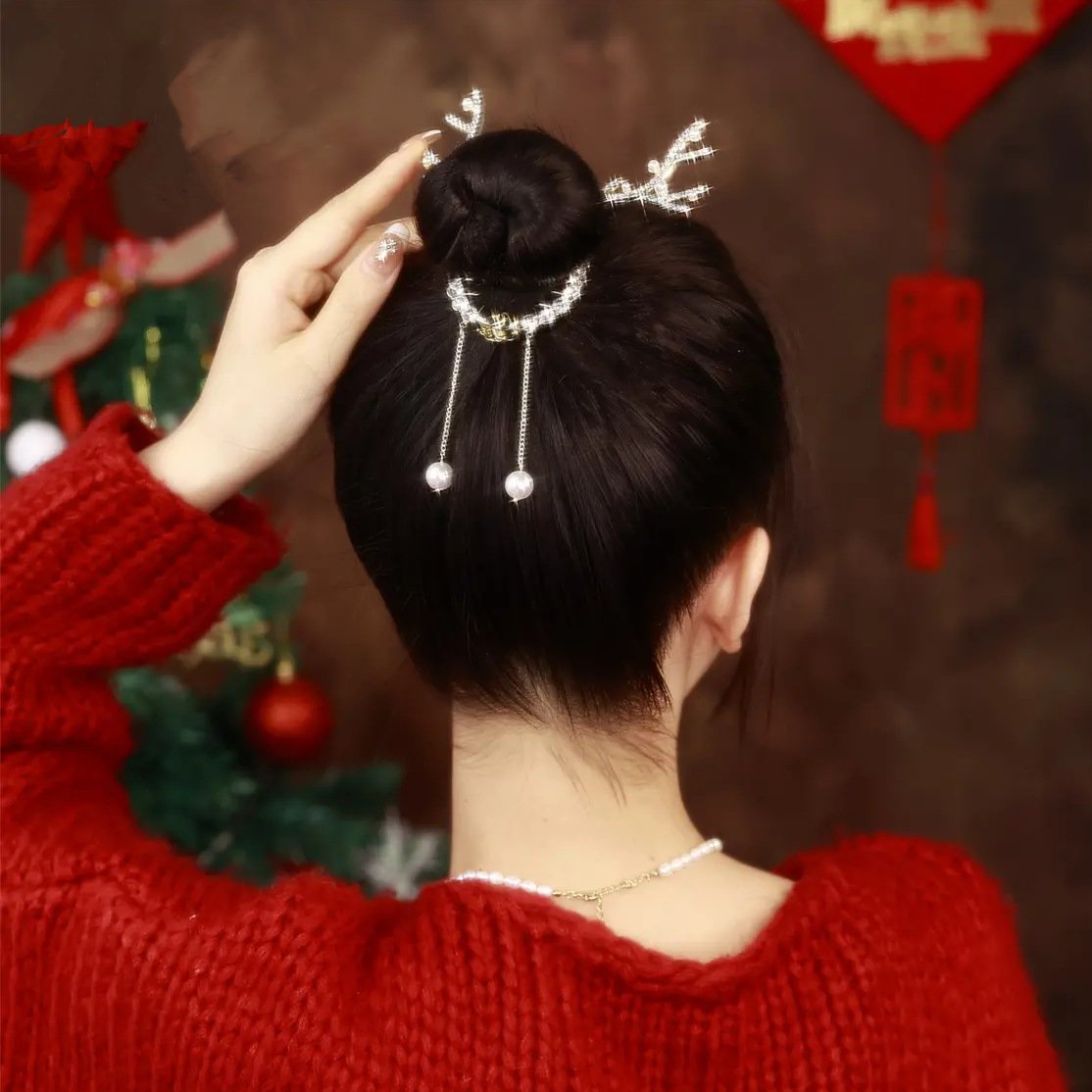 (🌲Early Christmas Sale- SAVE 50% OFF)Christmas elk hairpin 🎀-⏰BUY 2 GET 1 FREE TODAY!!