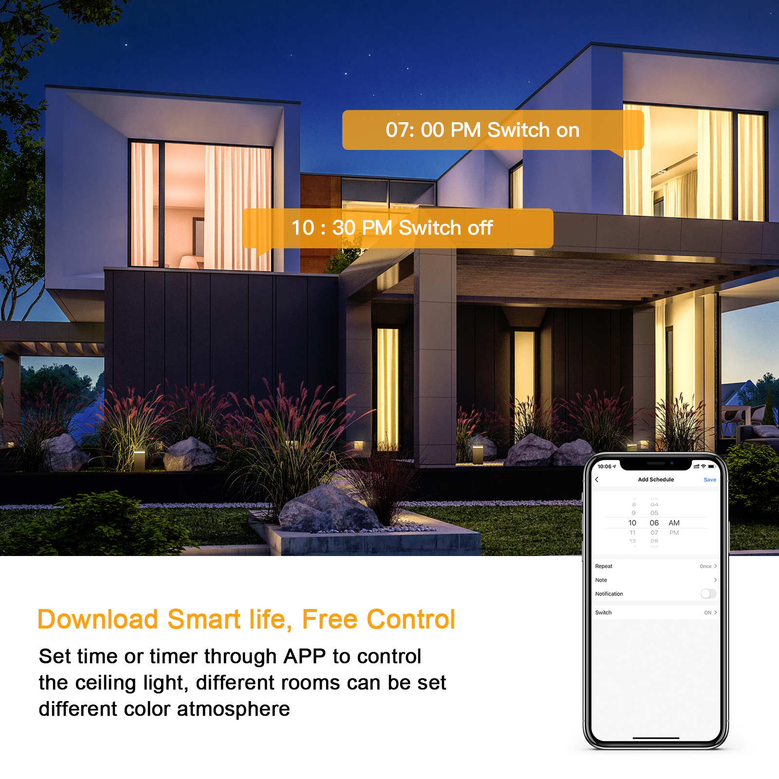 Smart Ceiling Light Flush Mount LED Light Fixture, Cheeroll RGB Ceiling Light App Control Dimmable Timing 16 Inch 24W Compatible with Alexa Google Home for Bedroom Living Room Dining Room