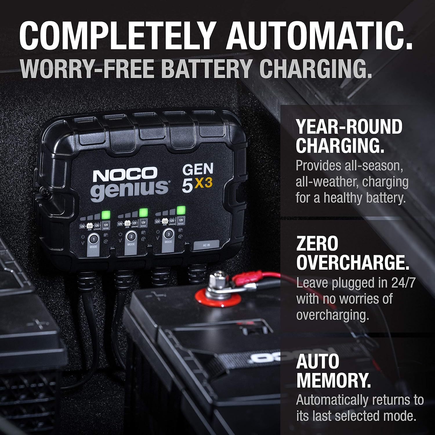 NOCO Genius 3 Bank 15A 12V Onboard Battery Charger