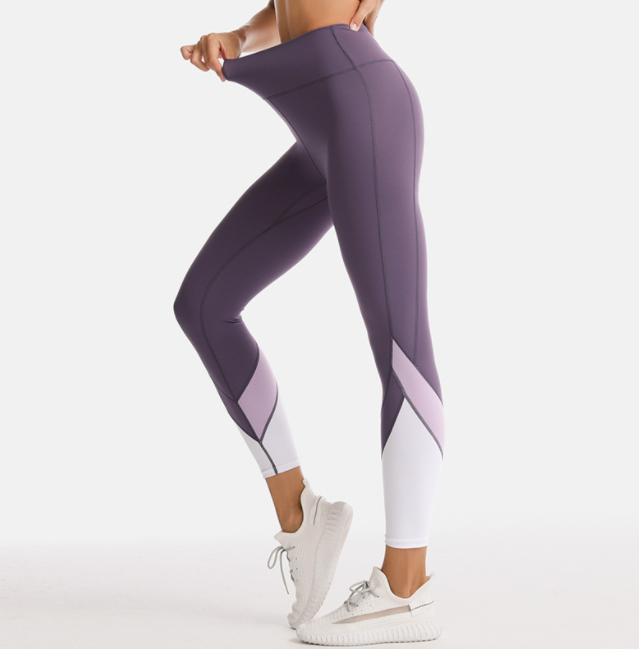 COLOR-BLOCKING HIGH-WAISTED FITNESS PANTS