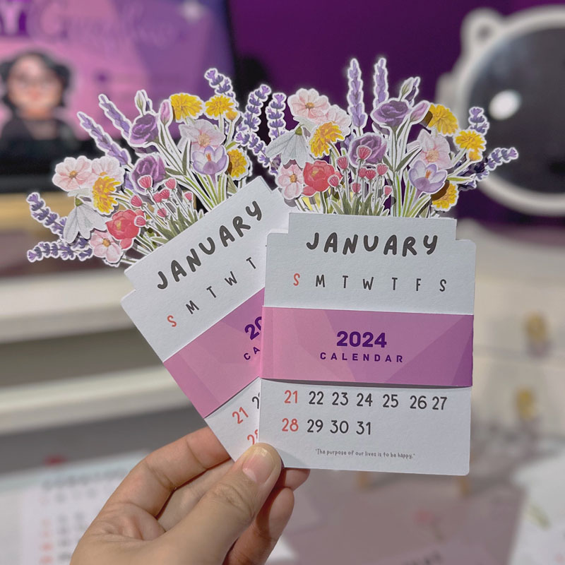 Flower Desk Calendar 2024