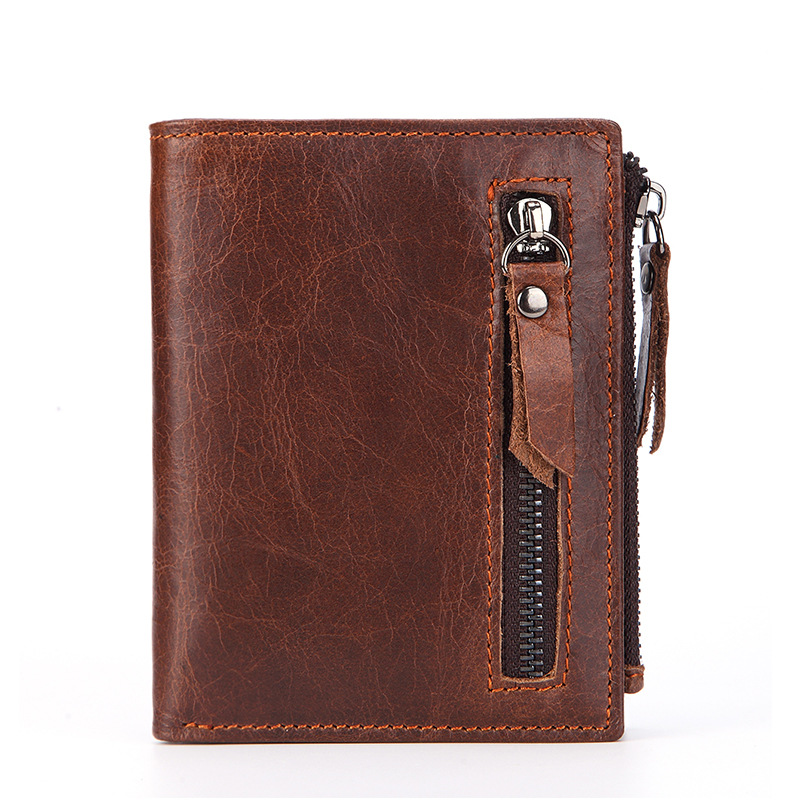 Multifunctional Genuine Leather Bifold Short Wallet