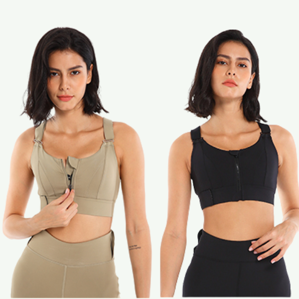 Helen bras® Women's High Impact Sports Bra PLUS Size Zip-Front Shock Absorber-Moss