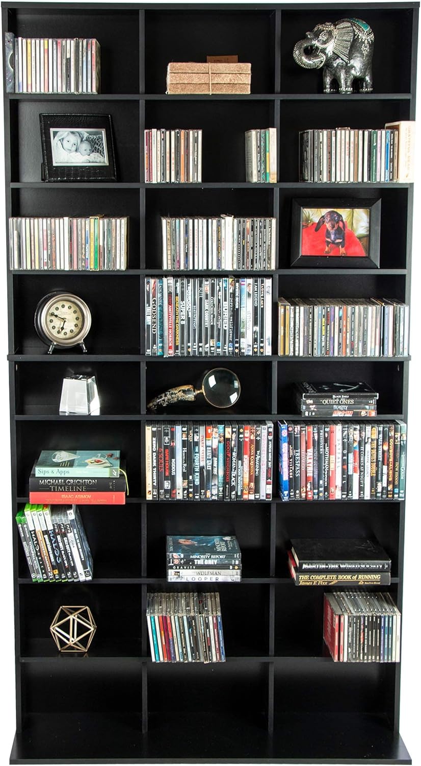 Atlantic Elite Media Storage Cabinet Protect Organize Prized Music Movie Video Games