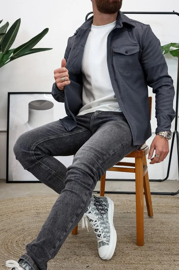 BUTTON DOWN SHIRT JACKET (BUY 2 FREE SHIPPING)