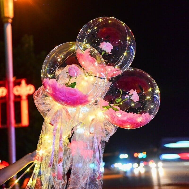 (🔥Valentine's Day Hot Sale -50% OFF)Luminous Balloon Rose Bouquet-BUY 5 FREE SHIPPING